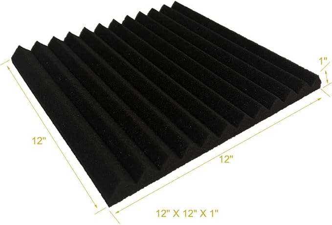 96 Pack Black/RED 12 "X 12 "X1" Acoustic Panels Studio Soundproofing Foam Wedge - Image 5