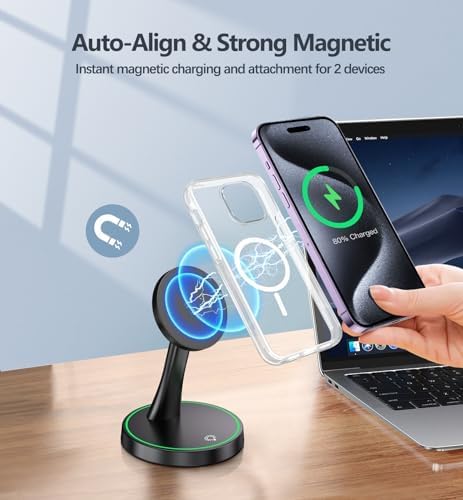2 Pack Magnetic Wireless Charger Stand 15W Fast Magnetic Charger - Image 6