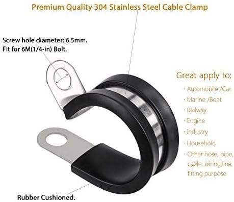 LOKMAN 20 Pack 1-3/4 Inch Stainless Steel Cable Clamp, Rubber Cushioned - Image 4