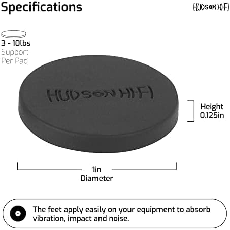 Hudson Hi-Fi 1" Platinum Silicone Isolation Dot, Non-Skid Isolation Feet - Image 5