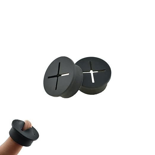 HAHIYO 4Pcs 1Inch/25mm Black Flexible Rubber Desk Grommet Wire Grommet Cable by HAHIYO