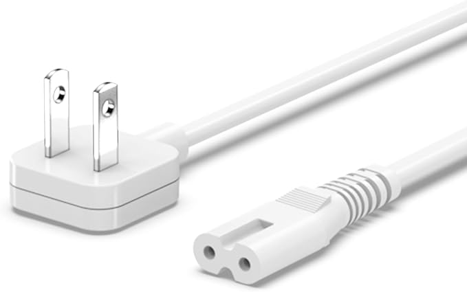 5ft Flat Extension Power Cord Replacement 10A, Figure 8 AC Cable Slim Plug 2 by lightningofertas