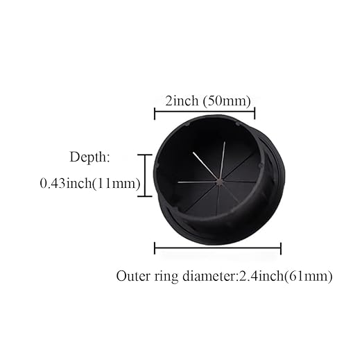 HAHIYO 2Pcs 2Inch/50mm Black ABS Plastic Eight-petaled Desk Grommet Wire - Image 2