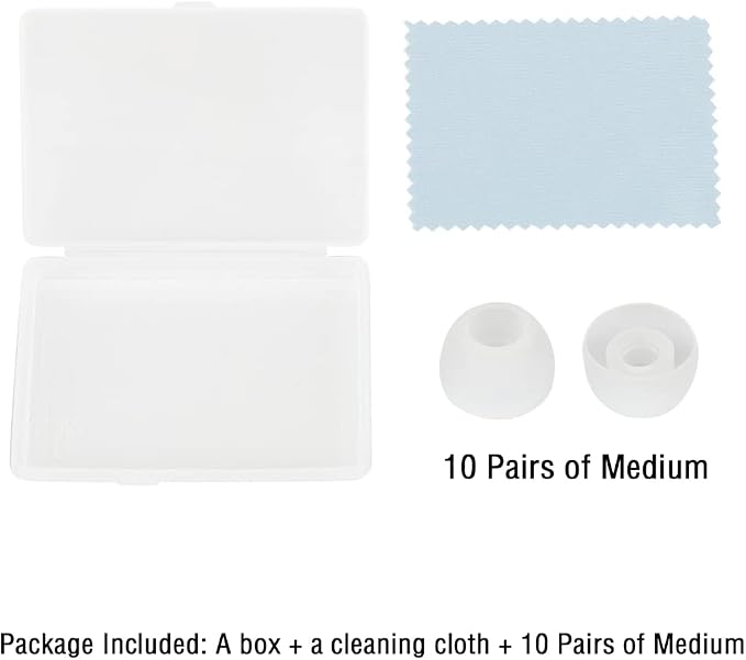 10 Pairs Silicone Medium Replacement Ear Tips - Image 2