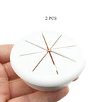 HAHIYO 2Pcs 2.4Inch/60mm White ABS Plastic Eight-petaled Desk Grommet Wire - Image 6