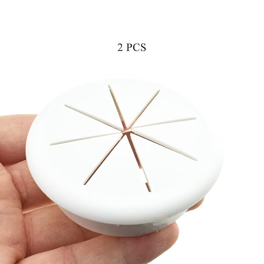 HAHIYO 2Pcs 2.4Inch/60mm White ABS Plastic Eight-petaled Desk Grommet Wire - Image 6