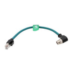 Ethernet Right Angle M12 8 Pin X-Coded RJ45 CAT-7e GigE High Speed Cable by HangTonConnect