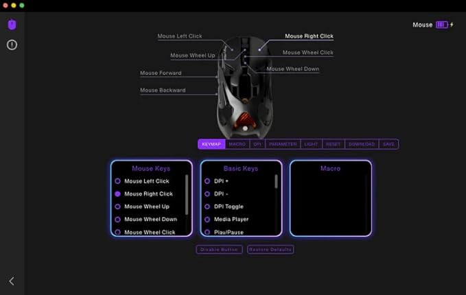 AM Infinity Gaming Wireless Mouse, 49g Metal Ultralight Hollow Design, 30000 - Image 6