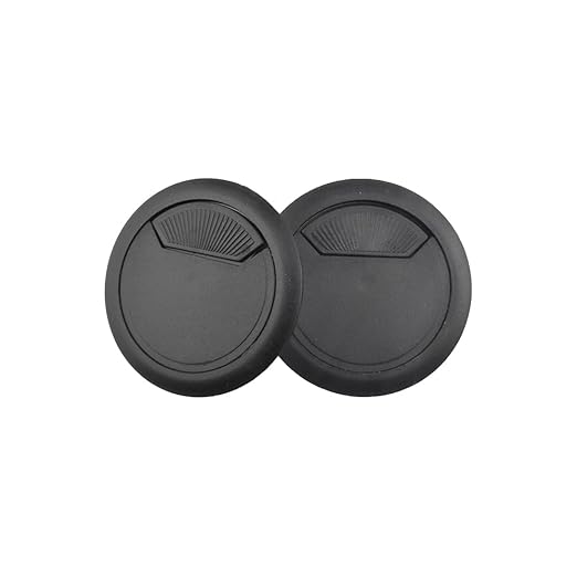 HAHIYO 2Pcs 2.4Inch/60mm Black ABS Plastic Sector-Shaped Desk Grommet Wire by HAHIYO