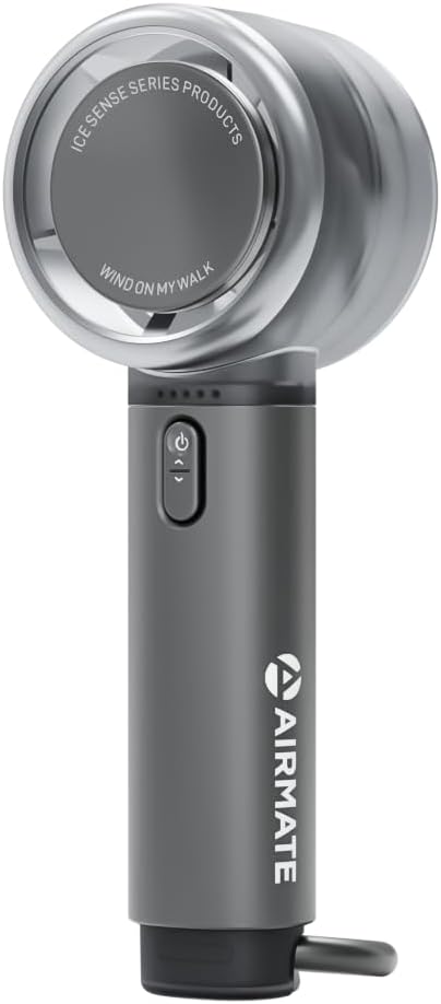 AIRMATE Portable Handheld Fan, 5 Wind Speed Adjustable, 3000mAh Battery by AIRMATE