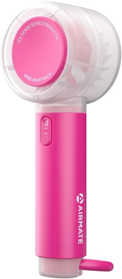 AIRMATE Portable Handheld Fan, 5 Wind Speed Adjustable, 3000mAh Battery by AIRMATE