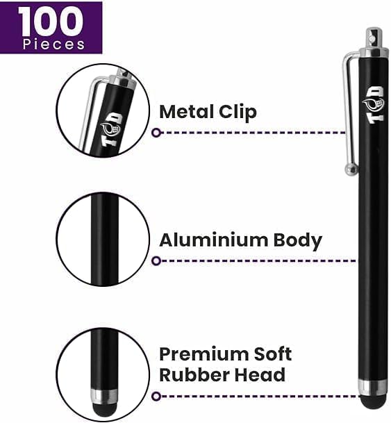 TCD 100 Pack Stylus Pen for iPad, High Precision Universal Capacitive Bulk - Image 2