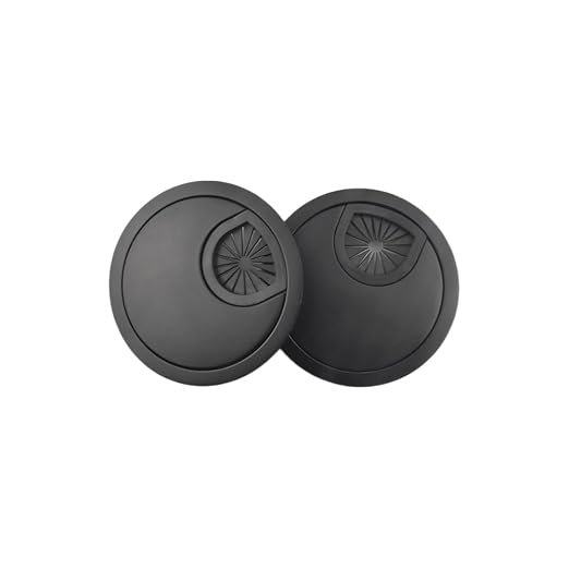 HAHIYO 2Pcs 2.4Inch/60mm Black Zinc Alloy Desk Grommet Wire Grommet Cable by HAHIYO