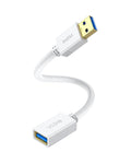 VCZHS Tech USB Extension Cable White 1ft, USB 3.0 Extender by VCZHSTech