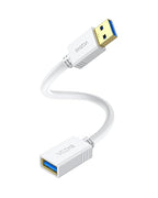 VCZHS Tech USB Extension Cable White 1ft, USB 3.0 Extender by VCZHSTech