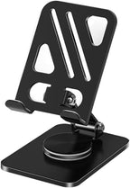 Adjustable Phone Stand with 360 Rotating Base Portable Foldable Carbon Steel - Image 2