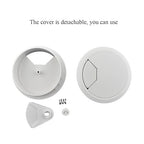 HAHIYO 2Pcs 3.15Inch/80mm White ABS Plastic Sector-Shaped Desk Grommet Wire - Image 3