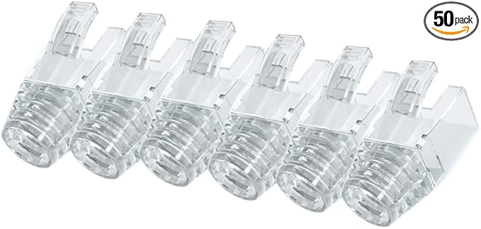 50 Pcs Cat7 Cat7A Cat8 Strain Relief Boot, RJ45 Plug Connector Cover Modular by VIVOCH