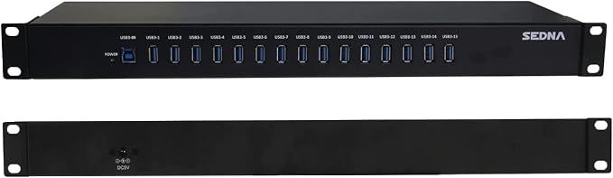 SEDNA - 15 Port USB 3.1 Gen I Hub - 19 Inch 1U Rack Mount - Image 3