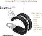 LOKMAN 20 Pack 7/8 Inch Stainless Steel Cable Clamp, Rubber Cushioned Insulated - Image 3