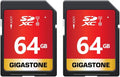 GIGASTONE 64GB SD Card 2-Pack UHS-I U1 Class 10 SDXC Memory Card High Speed by Gigastone