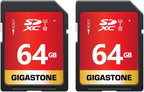 GIGASTONE 64GB SD Card 2-Pack UHS-I U1 Class 10 SDXC Memory Card High Speed by Gigastone