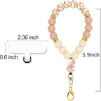 Marble Silicone Beaded Phone Wrist Strap, Cellphone Lanyard - Image 6