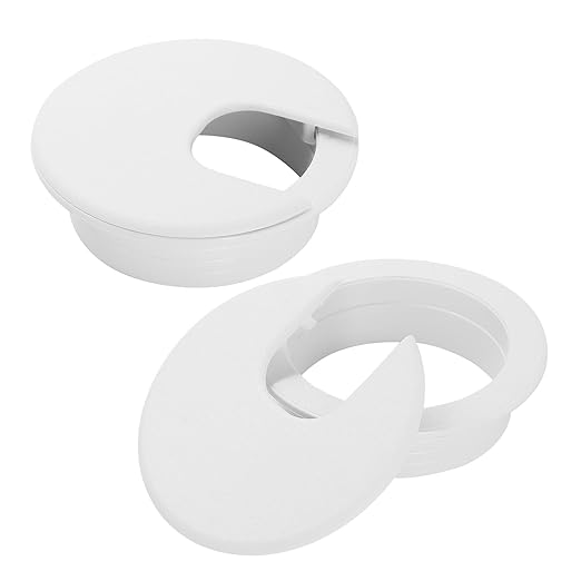 2" White Desk Grommet, JTemgle Plastic Cable Hole Cover Computer Table Cord by JTemgle