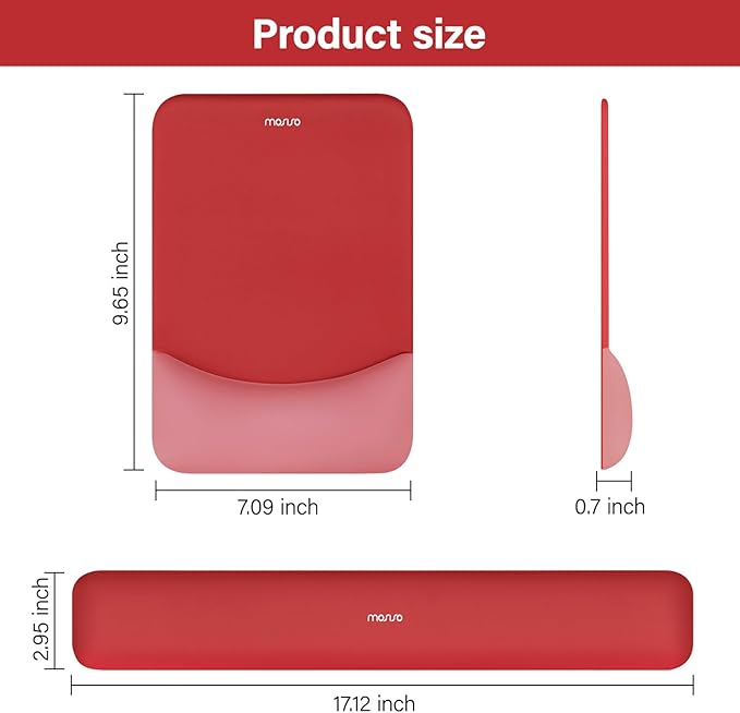 MOSISO Wrist Rest Support for Mouse Pad&Keyboard Set, Rectangular Ergonomic - Image 7