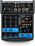 BOMGE 4 Channel mini DJ Audio Sound Mixer Interface by BOMGEMusicStudio
