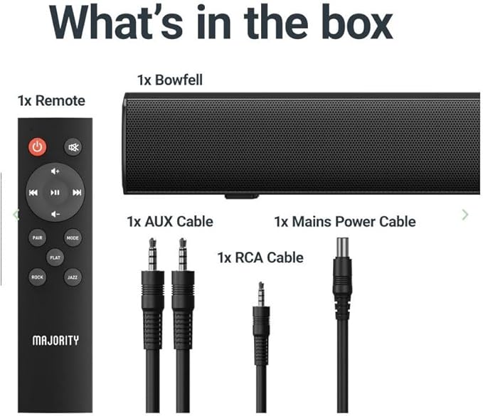 Majority Sound Bar for Smart TV, 50 Watts, 2.0 Bluetooth TV Sound Bar, 15 Inch - Image 7