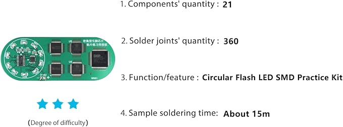 Soldering Practice Kit DIY Circular Red LED SMD Circuit Kit Learn Soldering Kit - Image 2