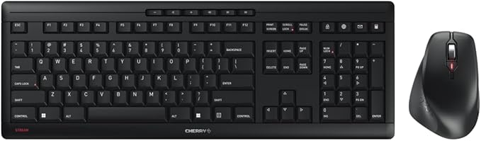 Cherry Stream Comfort Desktop Wireless Keyboard and Mouse | USB SX Scissors by CHERRY