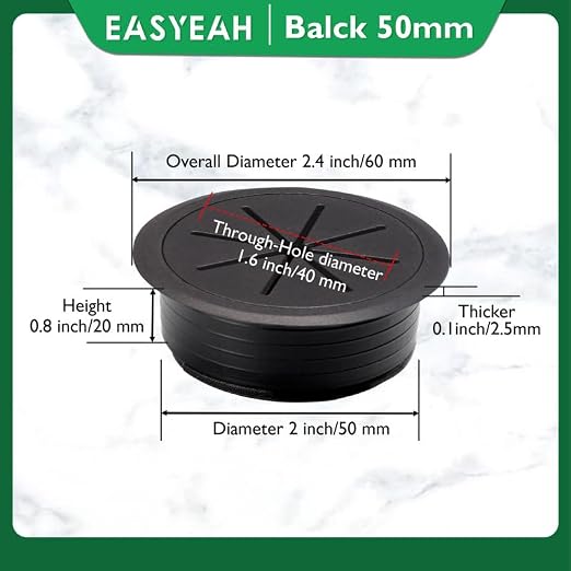 2 Pcs Desk Grommet 2" / 50 mm, Desk Hole Cover - Image 9