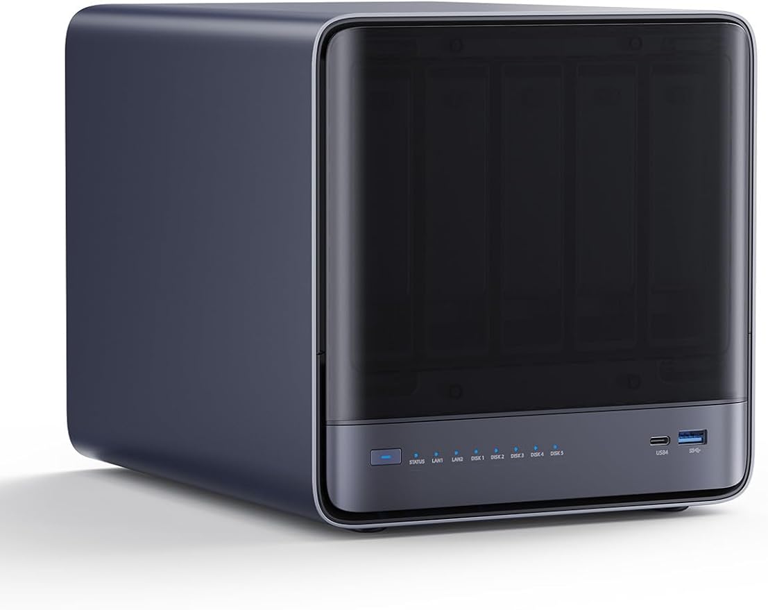 MINISFORUM N5 Pro 5-Bay Desktop AI NAS, AMD Ryzen AI 9 HX PRO 370 CPU, 96GB by MINISFORUM