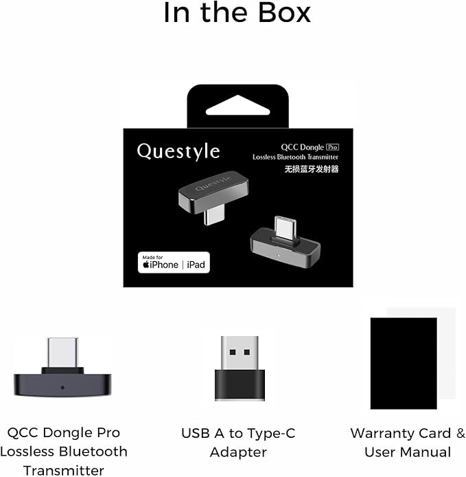 QCC Dongle Pro USB-C Bluetooth Adapter, aptX Lossless&aptX-Adaptive, Low - Image 9