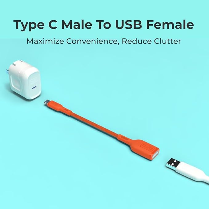 BLACK+DECKER USB C to USB A Adapter, USB C Male to USB Female Adapter Nylon - Image 3