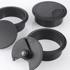 TuTuYa 6PCS Desk Grommet, Desk Cable Grommet 80mm Black Desk Cable Hole Covers - Image 3