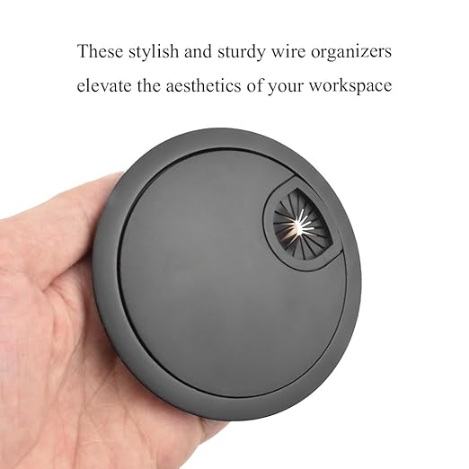 HAHIYO 1Pcs 3.15Inch/80mm Black Zinc Alloy Desk Grommet Wire Grommet Cable - Image 7