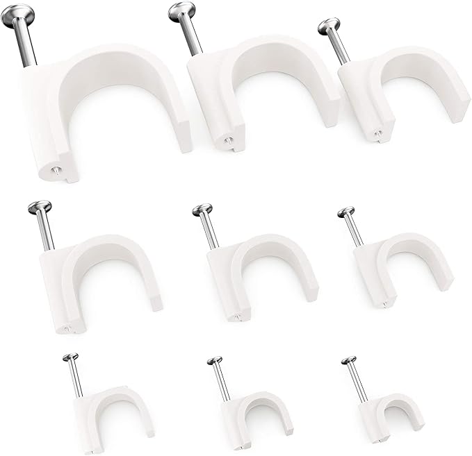Pro-Grade, Cable Clips with Steel Nails 4mm - 14mm Wire Holders and Tacks in 9 by Unknown