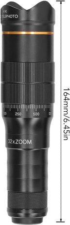 Portable 32X Phone Camera Lens HD Zoom Lens Clip On, Double Adjustment Eyepiece - Image 5