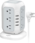 Power Strip Tower with USB Ports-AiJoy Surge Protector with 12 AC Outlet and 4 by AiJoy