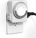 HBN Outlet Timer for Electrical Outlets Indoor, 24 Hour Mechanical Light Timers by HBN