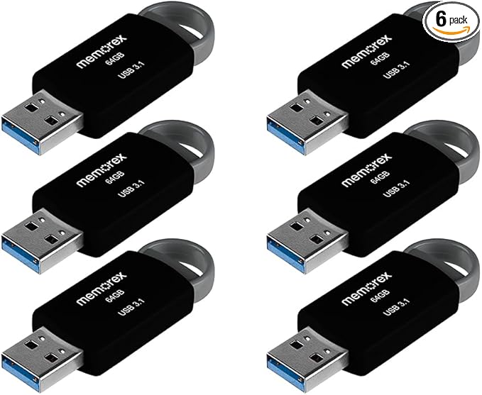 64GB Memorex USB 3.1 Flash Drive – Transfer Speeds Up to 10x Faster Than USB 2.0 by PNY