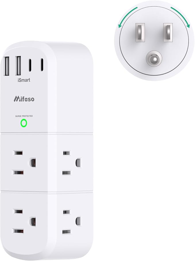 Surge Protector Outlet Extender by Mifaso