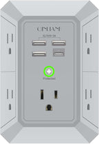 USB Wall Charger, Surge Protector, QINLIANF 5 Outlet Extender by QINLIANF