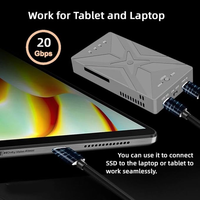 CY USB4.0 20Gbps Dual NVME M.2 NGFF M-Key to USB-C Type-C Raid0 Raid1 JBOD Big - Image 8