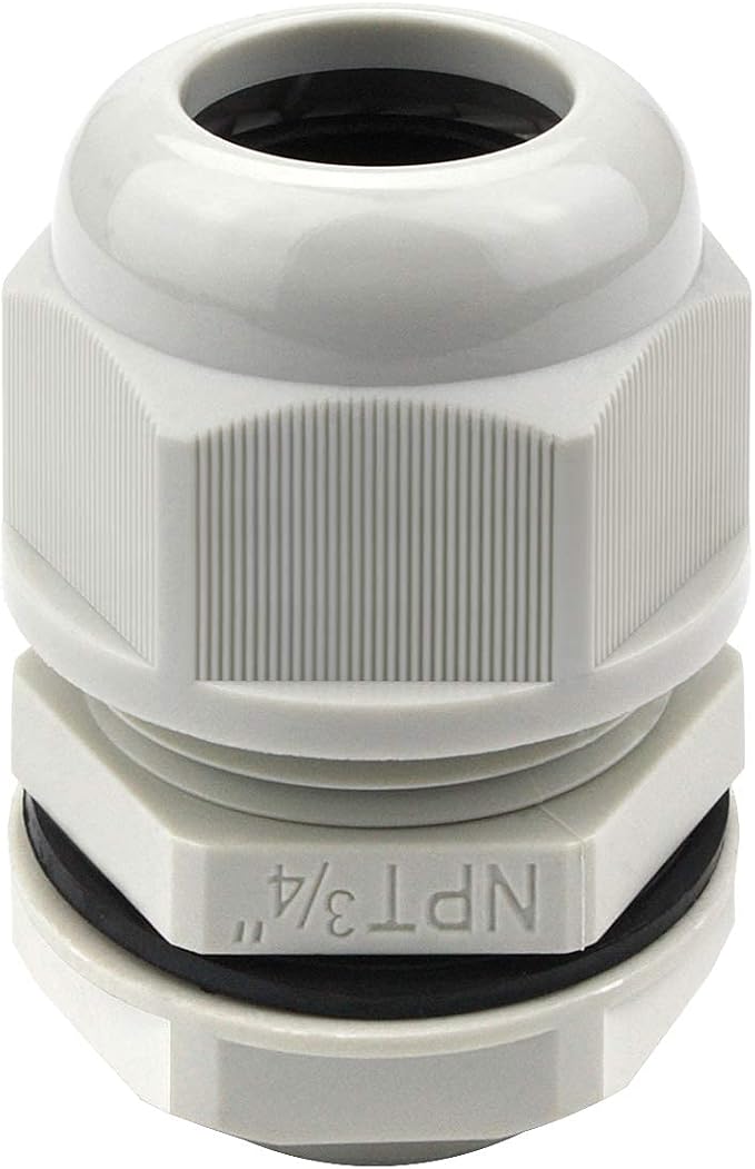 XHF 5 Pcs 3/4" IP68 Strain Relief Nylon Cord Grip Waterproof NPT Cable Glands by XHF
