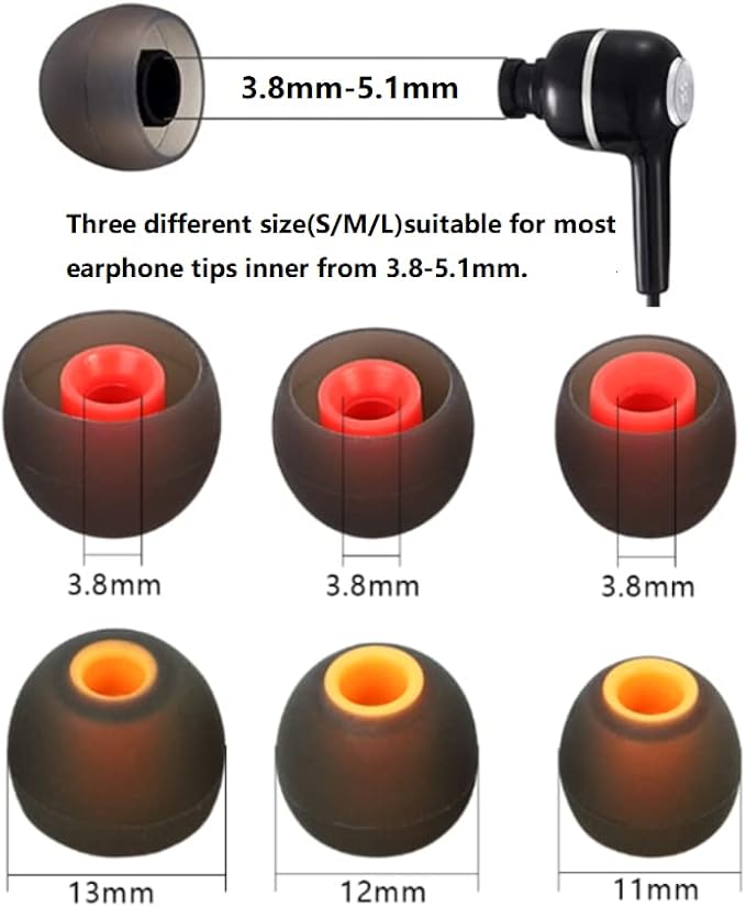 Earbud Silicone Ear Tips Earbuds Replacement Ear Tips Gels Bud - Image 3