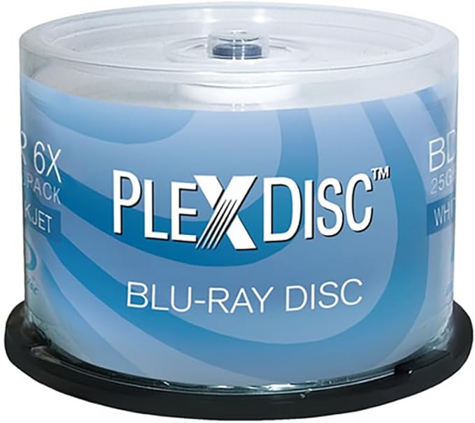 633-214 25 GB 6X Blu-ray White Inkjet Printable Single Layer Recordable BD-R by PlexDisc